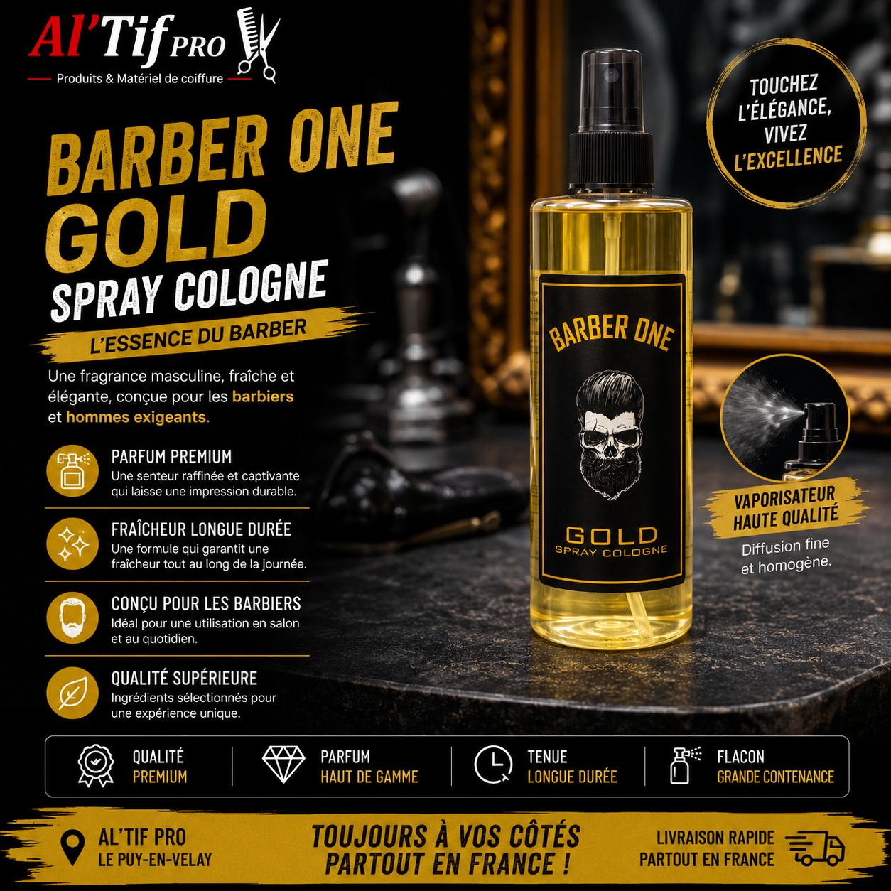 x24 Eau de Cologne BarberOne GOLD 400ML
