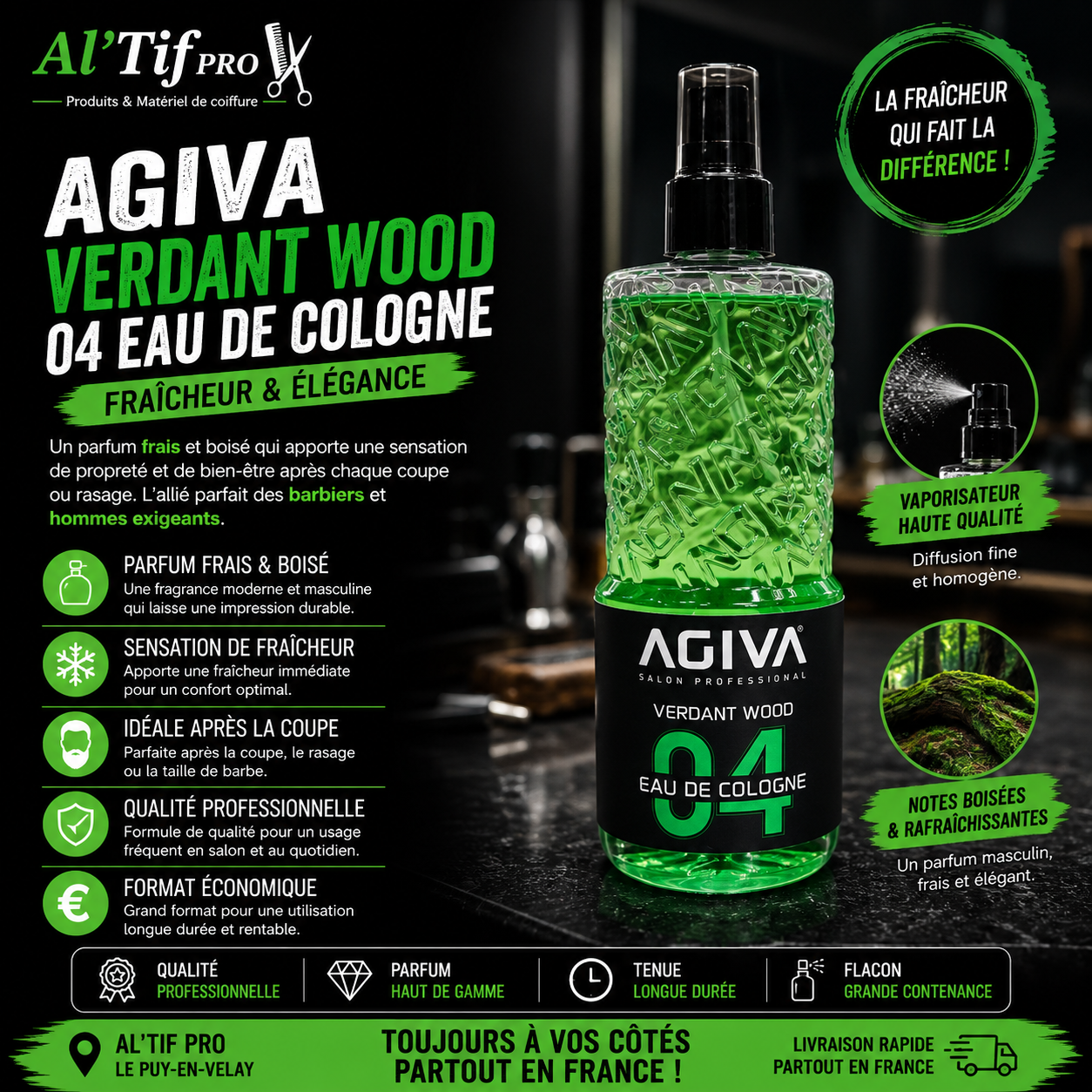 x24 Eau de Cologne Agiva Wood 400ML