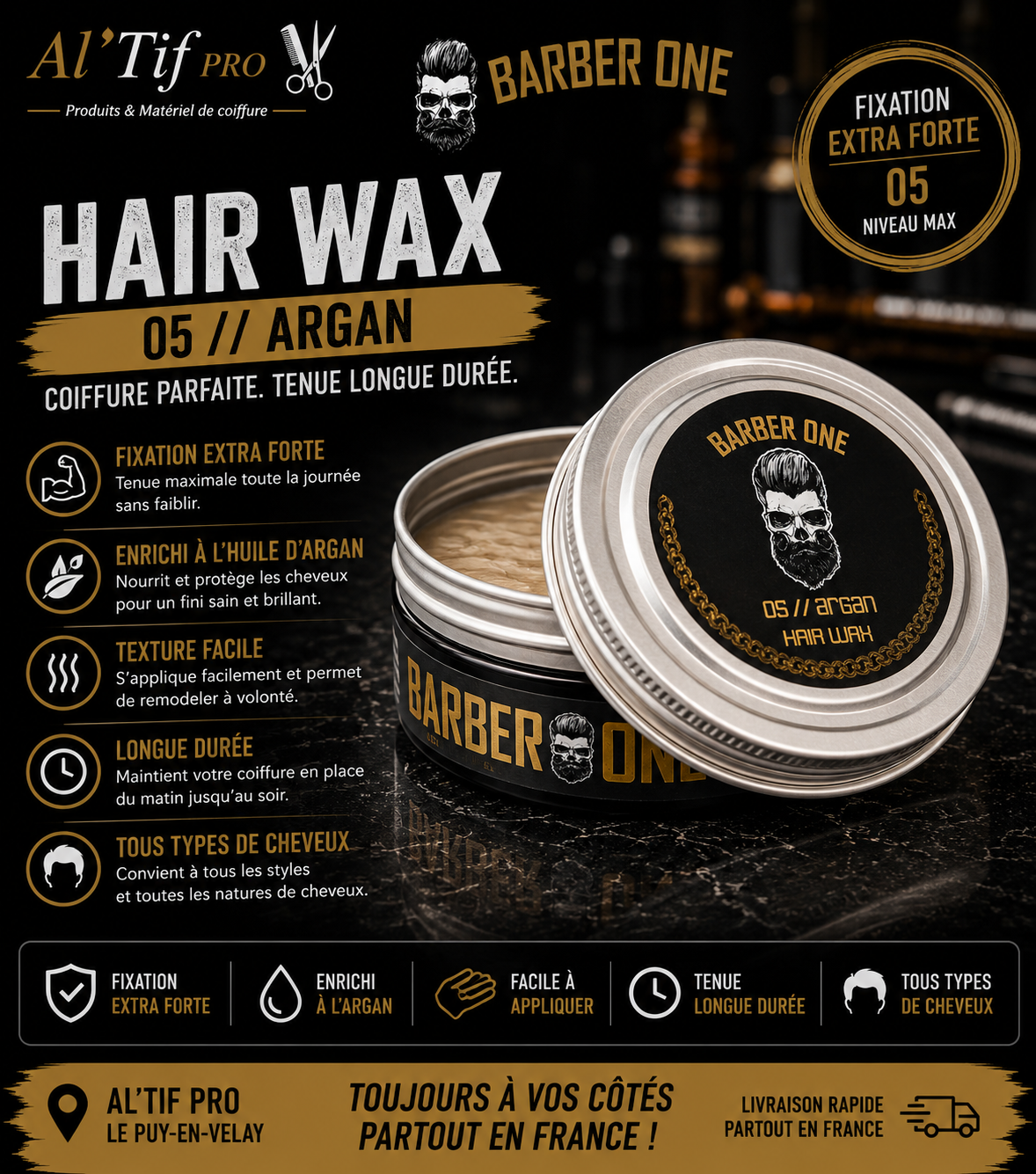 x24 Barber One Hair Wax 05 Argan