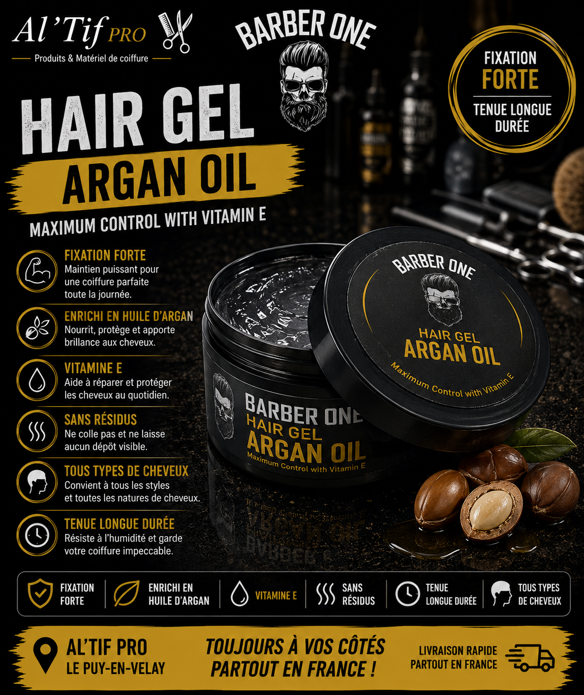 x24 BARBER ONE HAIR GEL ARGAN OIL