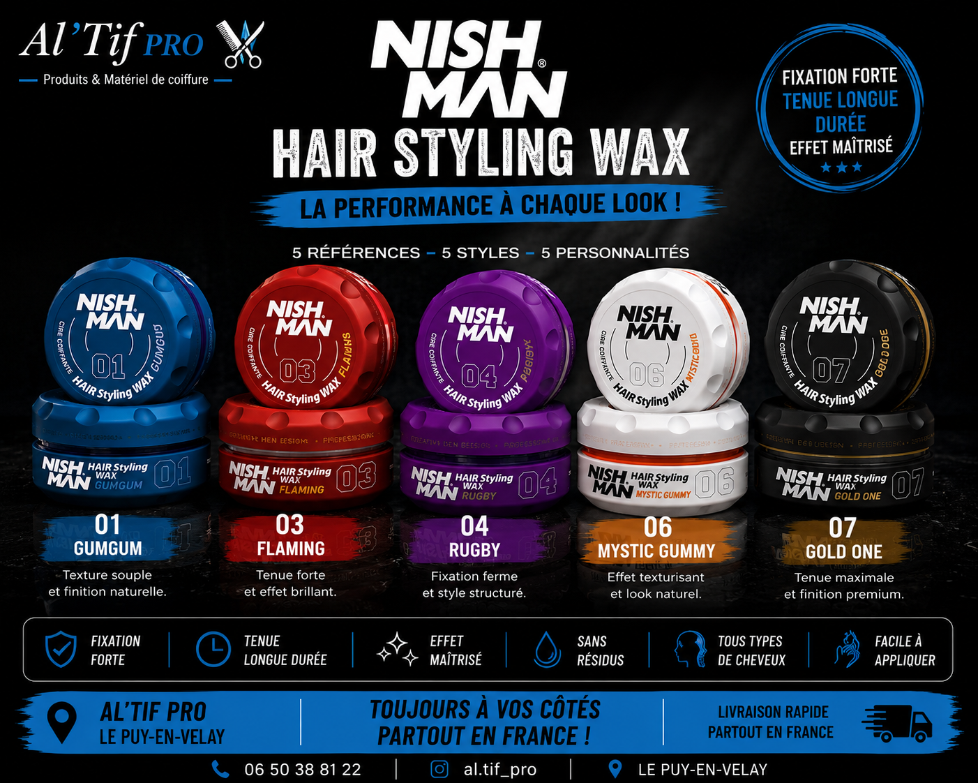 X48 HAIR WAX NISHMAN mélangé