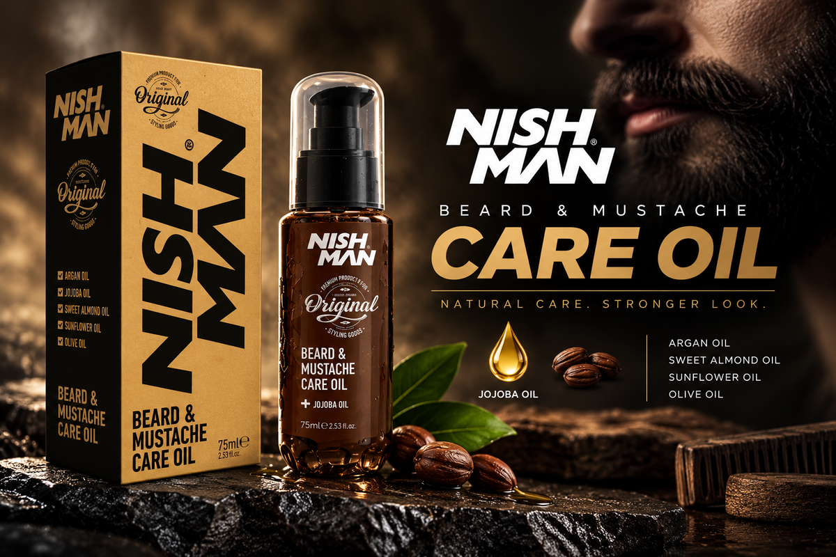 x12 NishMan – Huile de Soin Barbe & Moustache à l’Huile d’Argan